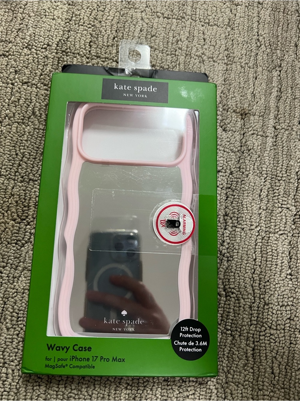 kate spade New York Pink Wavy Case for iPhone 17 Pro Max Mirror Case BNWT